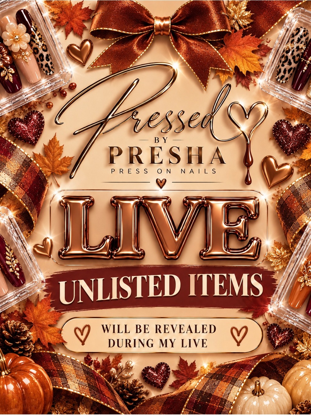 🎀 HANDMADE PRESS-ON NAILS 🎀
LIVE ITEMS 1–100